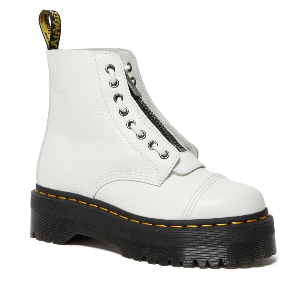 Dr Martens Women's Sinclair Platform Quad Aunt Sally White Nappa Leather Us 7